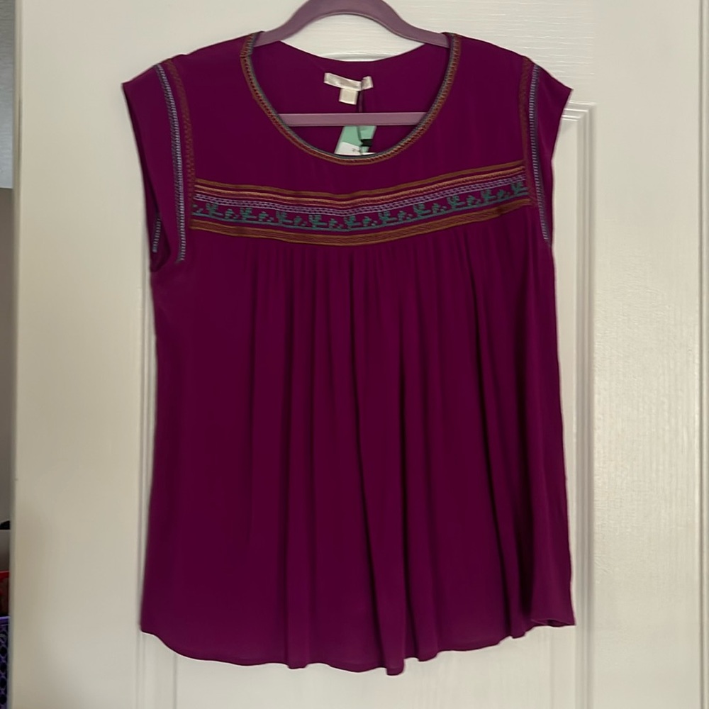 Stitch Fix See U Soon Purple Embroidered Top - Medium